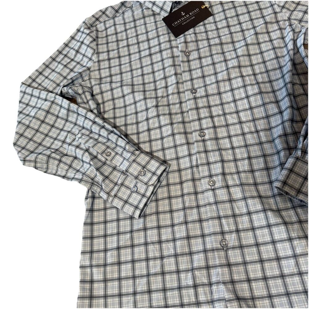 Chatham Road Collection Long Sleeve Button Down Casual Blue Gray Plaid NWT Small - Picture 4 of 10